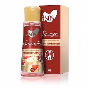 Gel A sós Sensações Comestível Hot Sabor Morango com Champag